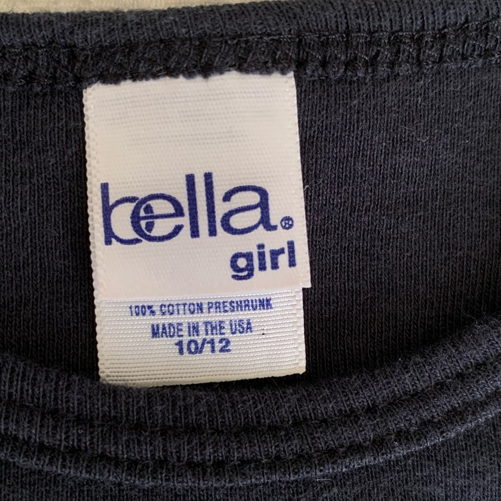 Bella Girl T-Shirt Boo Halloween Ghost Short Cap Sleeves Black Girls Size 10/12 - Picture 11 of 12